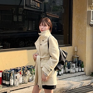 잇미샤 신예은코트 입어봤어요! 퍼넬넥 핸드메이드 하프코트 170cm 55사이즈 착용 후기
