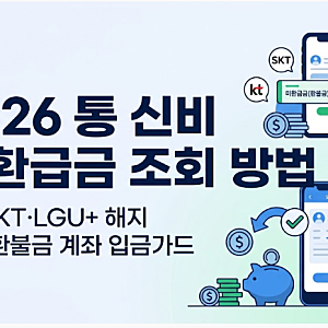 2026 통신비 미환급금 조회 방법: SKT·KT·LGU+ 해지 환불금 계좌 입금 가이드