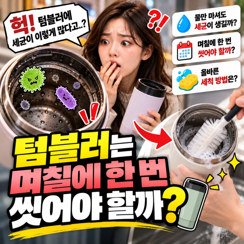 텀블러는 며칠에 한 번 씻어야 할까? 물만 마셔도 세균이 생길까?