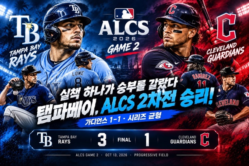 실책 하나가 승부를 갈랐다… 탬파베이, ALCS 2차전 설욕 성공!