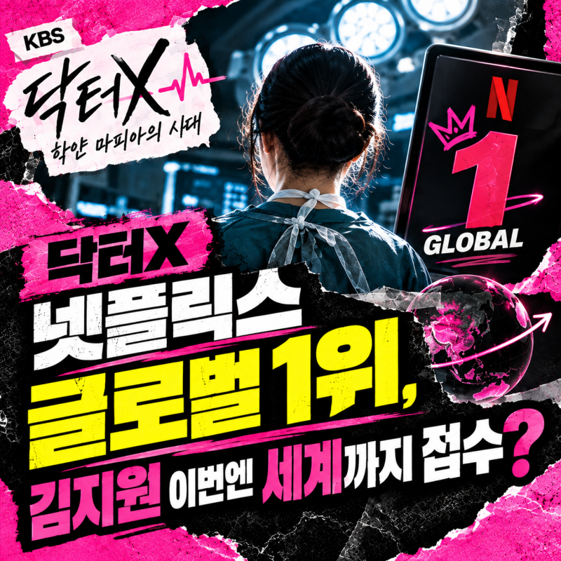 닥터X 넷플릭스 글로벌 1위, 김지원 이번엔 세계까지 접수?