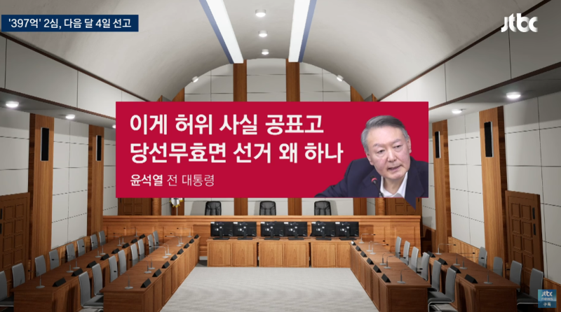 "이럴 거면 선거 왜 하나" 윤석열, 공직선거법 2심 결심서 반발… 국민의힘 397억 원 보전금 반....