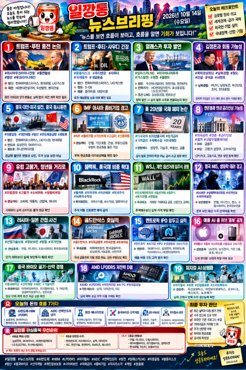2026년 10월 14일 수요일 뉴스정리.