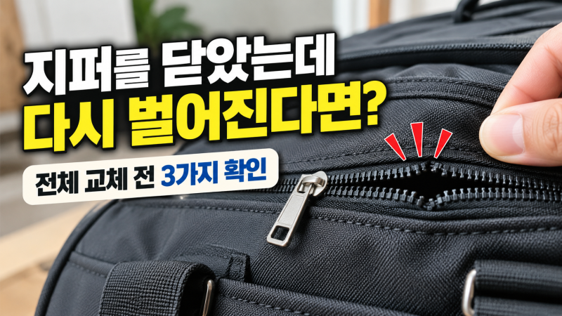 가방 지퍼를 닫았는데 자꾸 벌어진다면? 전체 교체 전 확인할 3가지