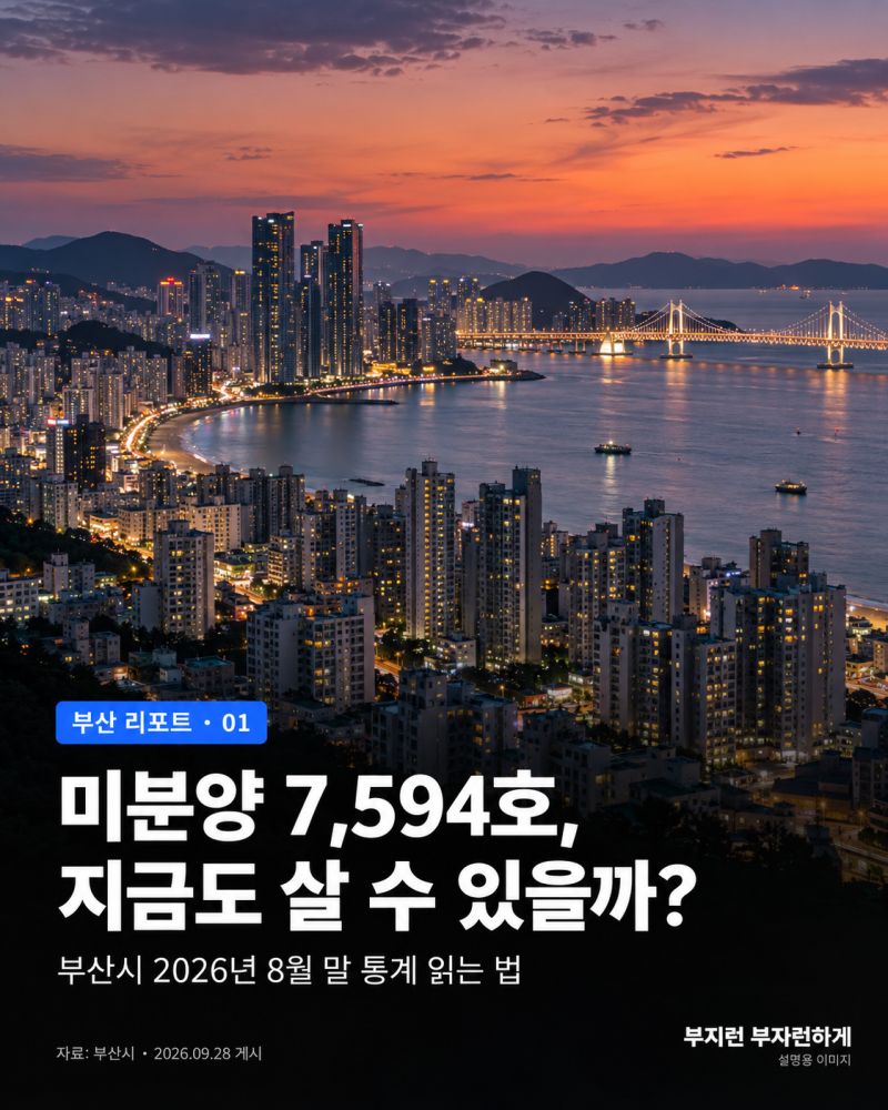 부산 미분양 아파트, 통계에 남은 집을 지금도 살 수 있을까요?
