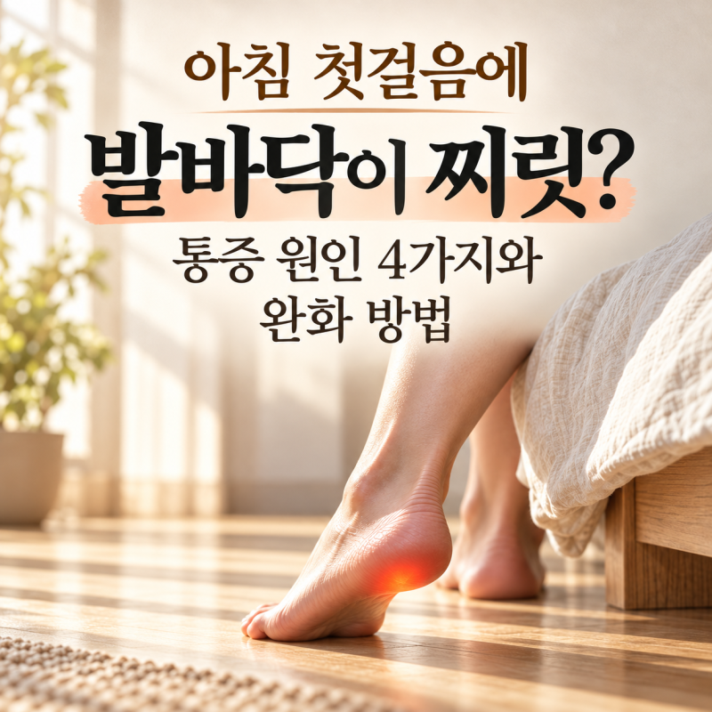 아침 첫걸음에 발바닥이 찌릿? 통증 원인 4가지와 완화 방법