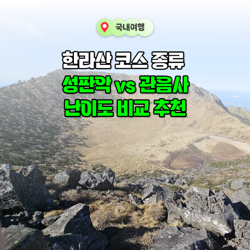 한라산 코스 종류 성판악 vs 관음사 난이도 비교 추천