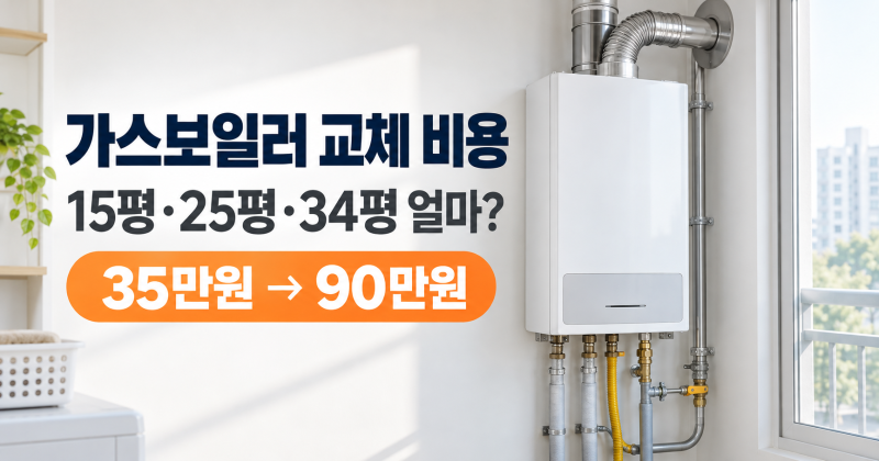 보일러 교체비용 15·25·34평 비교…35만원이 90만원 된 이유(가스보일러)