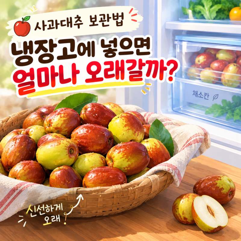 사과대추 보관법, 냉장고에 넣으면 얼마나 오래갈까? 냉장, 냉동 보관