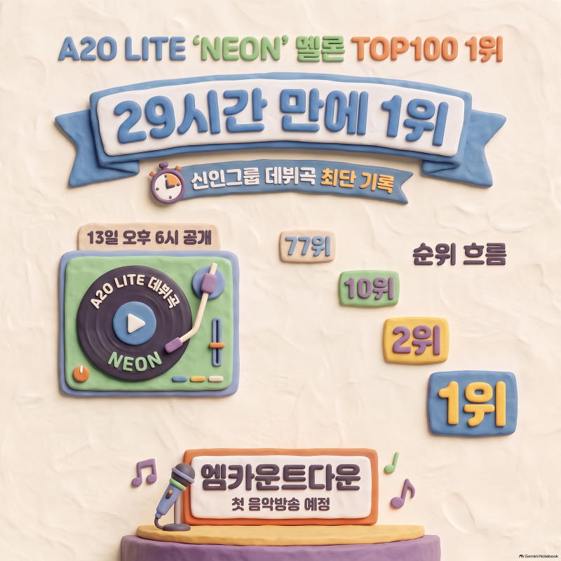 [가요] A2O LITE 데뷔 29시간 만에 멜론 1위, 어떤 기록일까