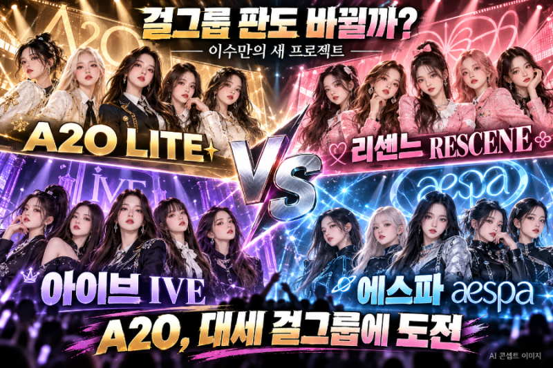 이수만 걸그룹 A2O 성공적 데뷔 ! 리센느 아이브 뛰어넘고 1위 될까?