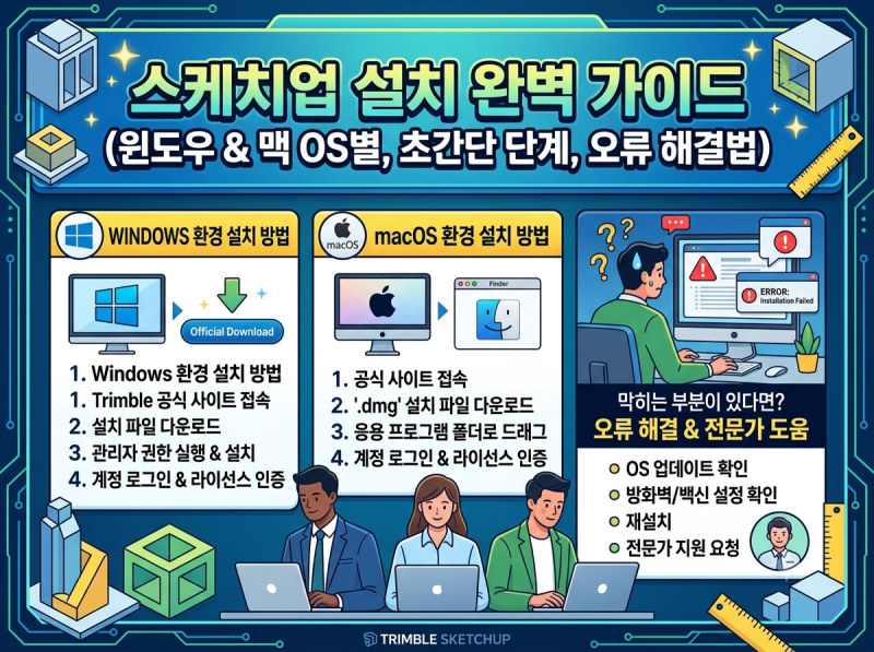 스케치업(SketchUp) 설치 방법, 윈도우·맥 환경별 완벽 가이드