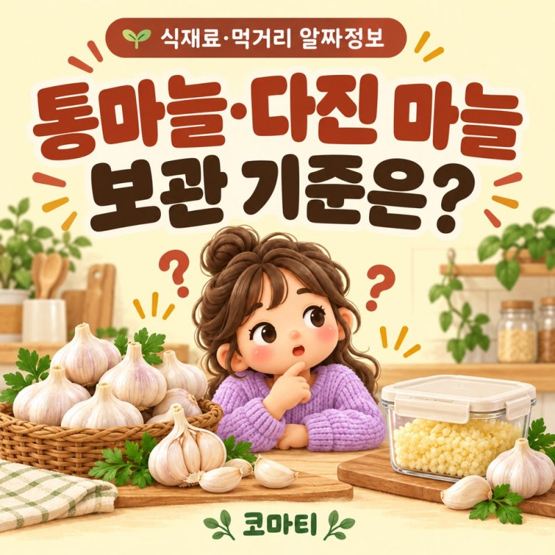통마늘과 다진 마늘, 보관할 때 무엇을 다르게 봐야 할까요?