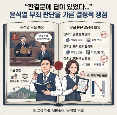 “판결문에 답이 있었다…” 윤석열 무죄 판단을 가른 결정적 쟁점