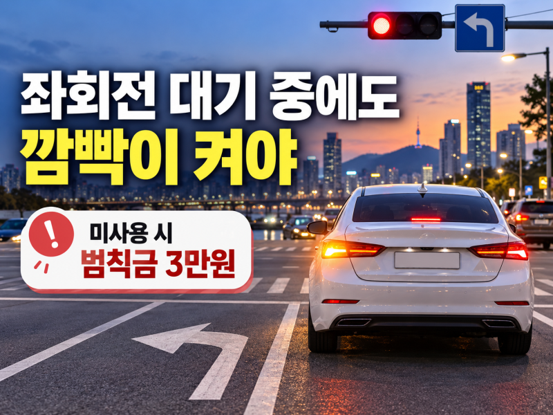 좌회전 차로 대기 중 깜빡이 끄면 단속 대상?…과태료 4만원- 팩트체크