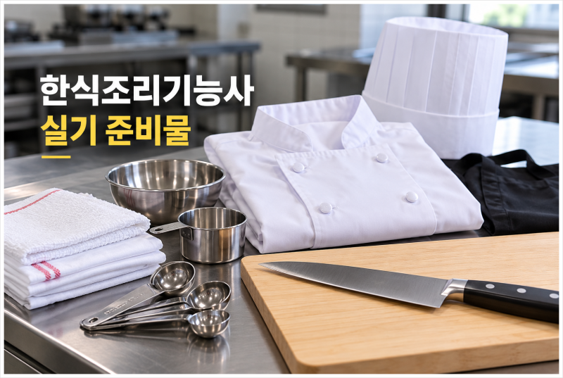 한식조리기능사 실기 준비물, 전부 새로 사야 할까?｜칼·위생복·행주 챙기는 기준
