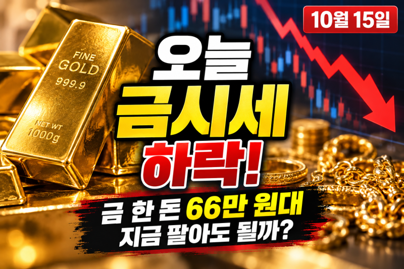 오늘 금시세 10월 15일｜금 한 돈 66만 원대로 하락, 지금 팔아도 될까?