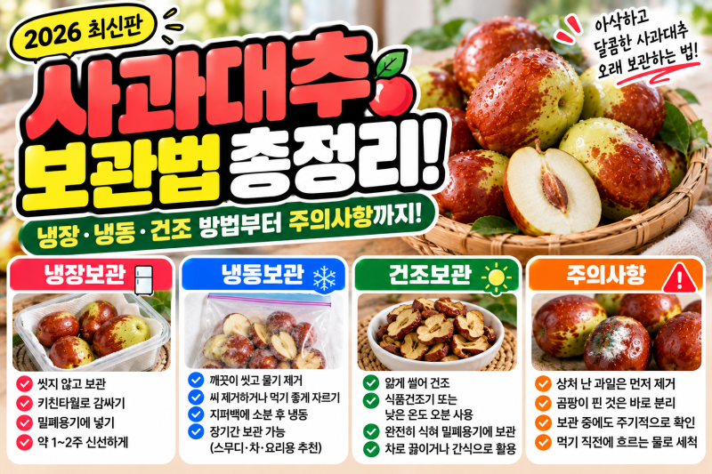 사과대추 보관법 총정리｜냉장·냉동 오래 두는 방법