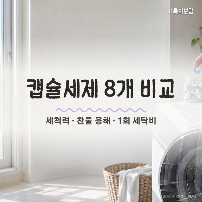 캡슐세제 추천, 8개 제품 세척력과 1회 세탁비 비교