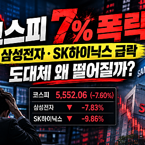 코스피 7% 폭락, 삼성전자·SK하이닉스 왜 떨어질까? 주가 급락 이유 3가지
