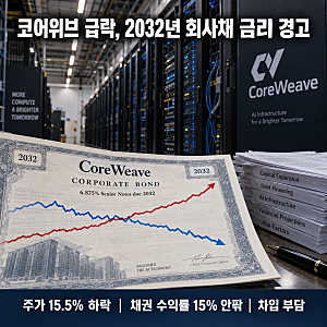 "회사채 금리가 15%라니" 코어위브 주가가 하루 새 급락한 이유