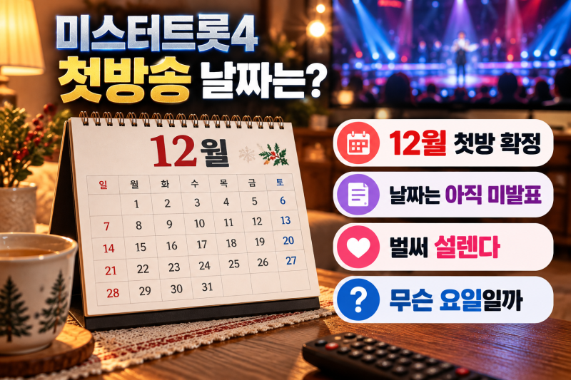 미스터트롯4 첫방송 날짜 12월 확정, 마스터 심사위원 라인업 정리