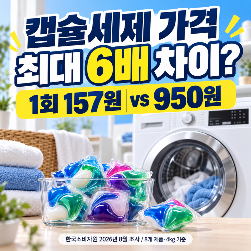 캡슐세제 편해서 샀는데? 1회 세탁비용 최대 6배 차이