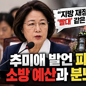 추미애 "소방, 골치 아픈 재정 빨대" 무슨 일? 경기도 국정감사 발언 논란 총정리