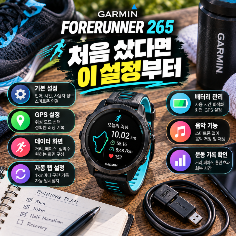 가민 포러너 265 사용법, 처음 구매했다면 먼저 설정할 것