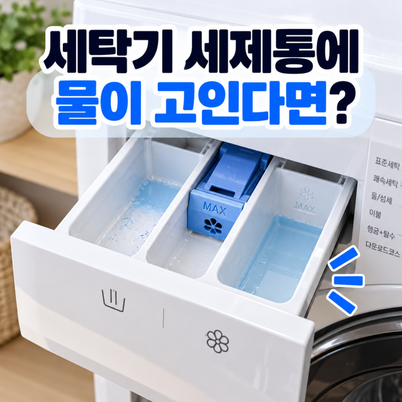 세탁기 세제 투입구에 물이 고일 때? 원인 5가지와 청소 방법