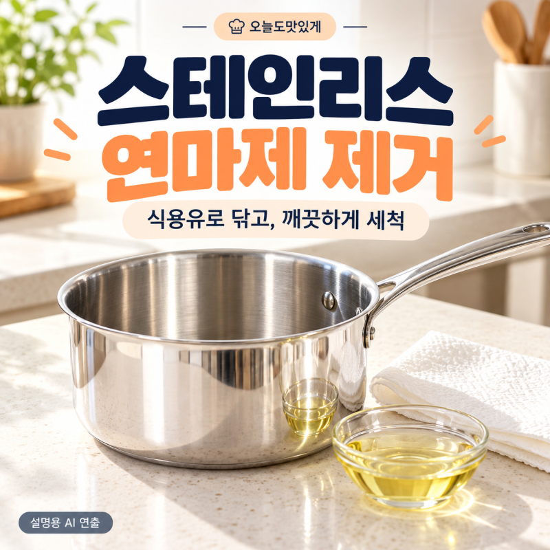스테인리스 연마제 제거｜식용유로 닦는 순서와 식초물 10분, 제품별 주의점
