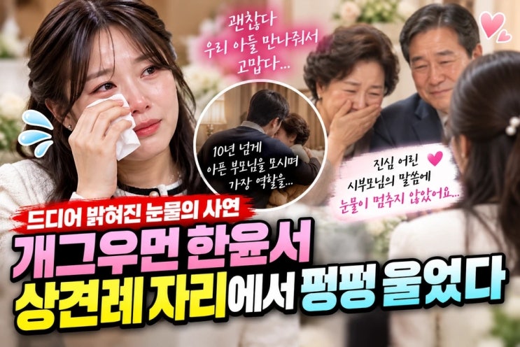 개그우먼 <b>한윤서 상견례</b>서 <b>오열</b>한 이유… 예비 시댁의 눈물겨운 사....