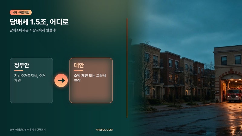 담배세 1.5조, 주거·소방·교육 중 어디로? 국회 앞둔 세 갈래 쟁점