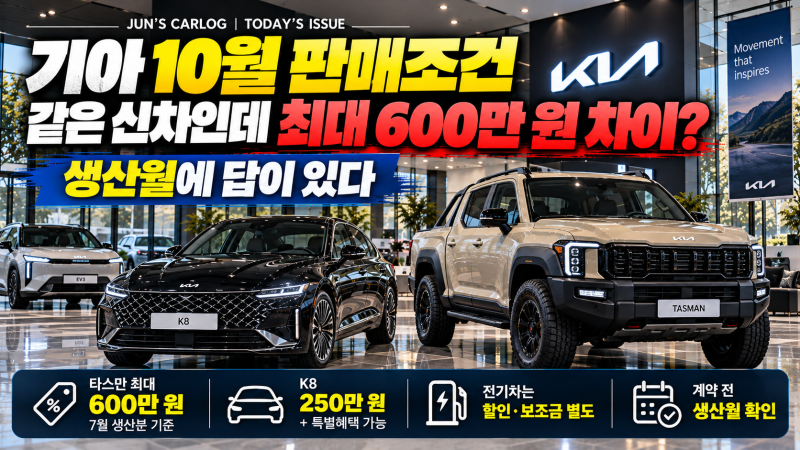같은 기아차인데 가격이 다른 이유?...10월 재고 할인과 생산월의 비밀