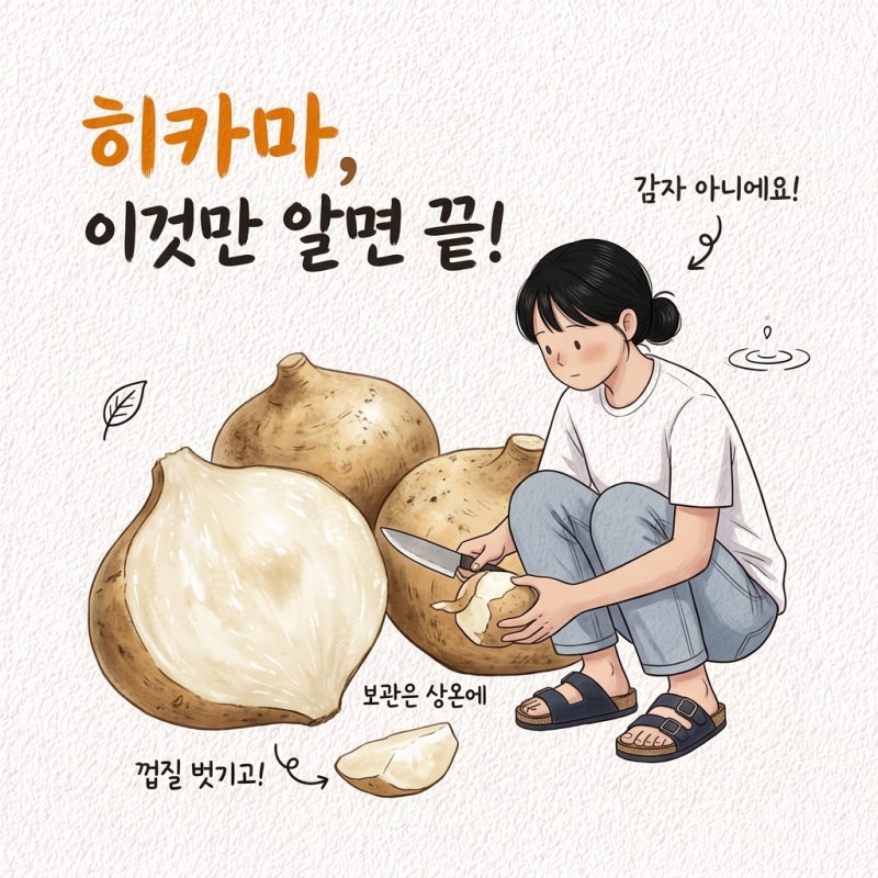 "감자인 줄 알고 삶았어요" 히카마 맛 감자 차이 먹는법 손질법 껍질 보관법
