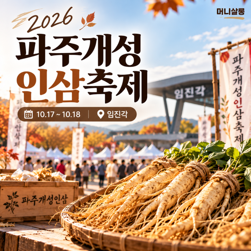 2026 파주개성인삼축제 초대가수 소찬휘·민수현 공연 일정, 인삼 가격과 주차장