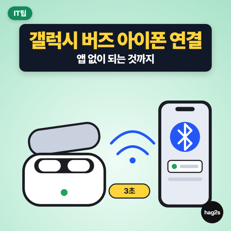 갤럭시 버즈 아이폰 연결, 페어링 모드 3초 켜고 붙이는 방법