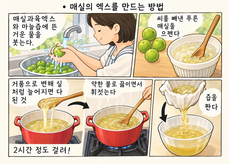 찬바람에 목이 칼칼할 때, 매실 엑기스와 마늘 혼합액 만드는 법