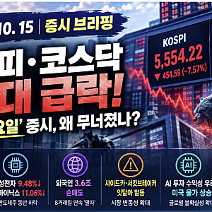 [증시브리핑] 코스피·코스닥 7%대 폭락! 검은 목요일 증시 급락 이유 총정리