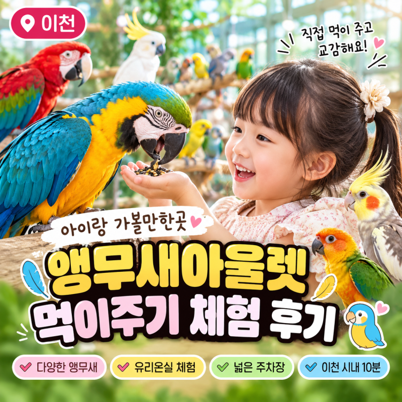 [이천]이천 아이랑 가볼만한곳, 앵무새아울렛 먹이주기 체험 후기