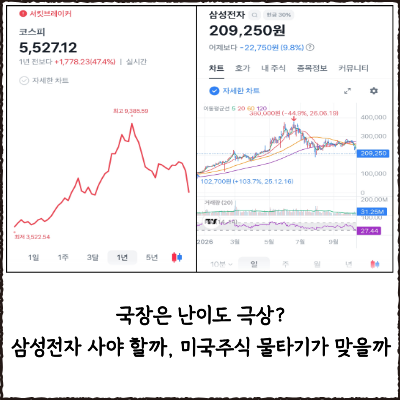 국장은 난이도 극상? 삼성전자 사야 할까, 미국주식 물타기가 맞을까