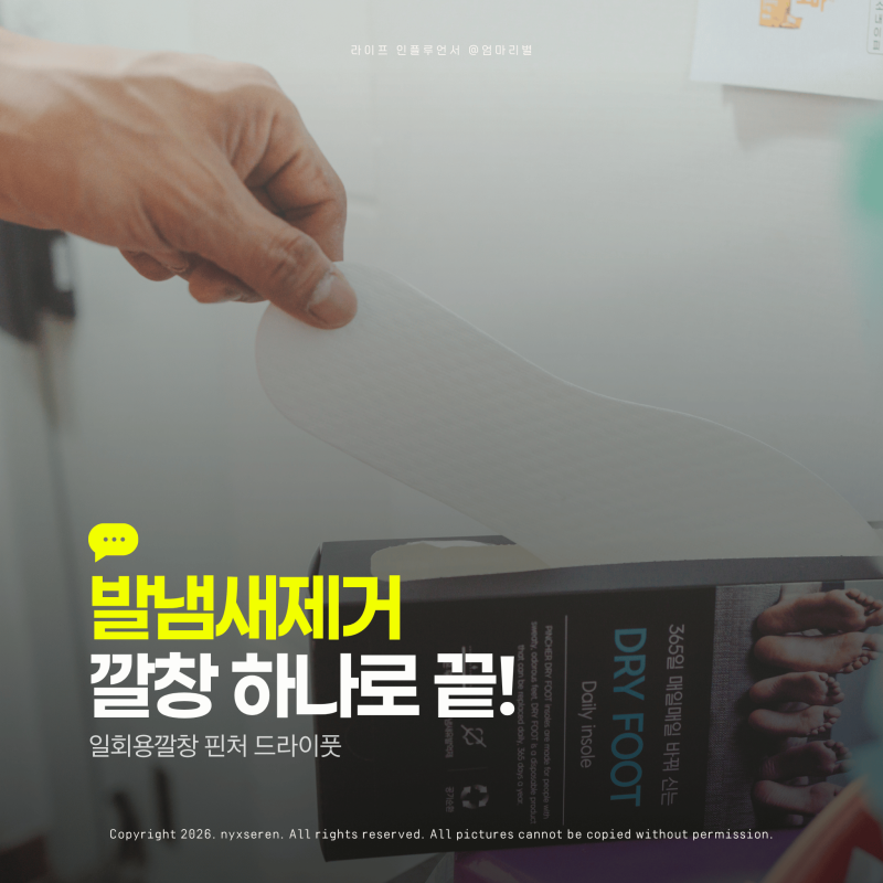 발냄새제거제 대신 신발냄새제거 일회용깔창, 핀처 드라이풋 안전화 사용후기