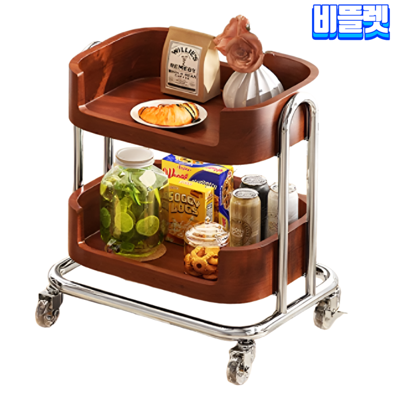 좁은 공간도 OK! 비뜰렛 원목 이동식 트롤리 수납함으로 깔끔하게 정리 끝!