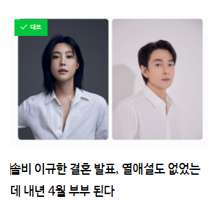 솔비 이규한 결혼 발표, 열애설도 없었는데 내년 4월 부부 된다