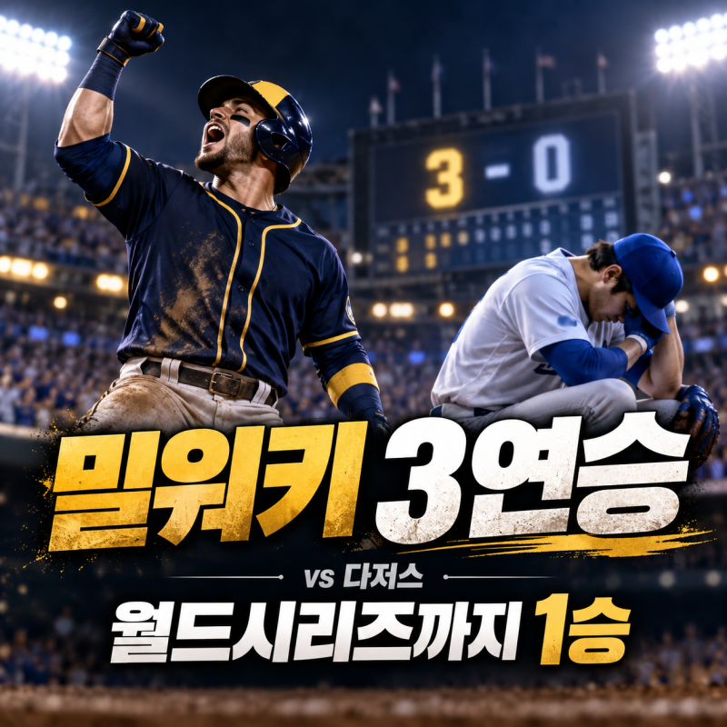 밀워키 다저스 NLCS 3연승, 월드시리즈까지 1승 남았다