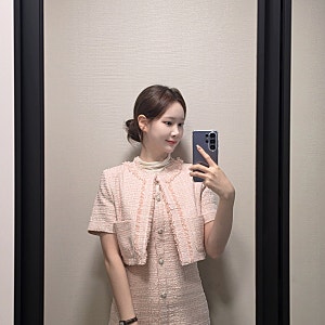 여자 하객룩 원피스 대여 디자이너 브랜드 엠므 아르무아 제인 셋업 핑크 트위드원피스 후기