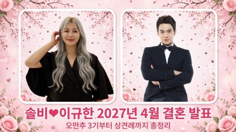 솔비 이규한 결혼 발표 총정리: 예식 일정부터 오만추 첫 만남 타임라인, 프로필 및 신혼집 ....