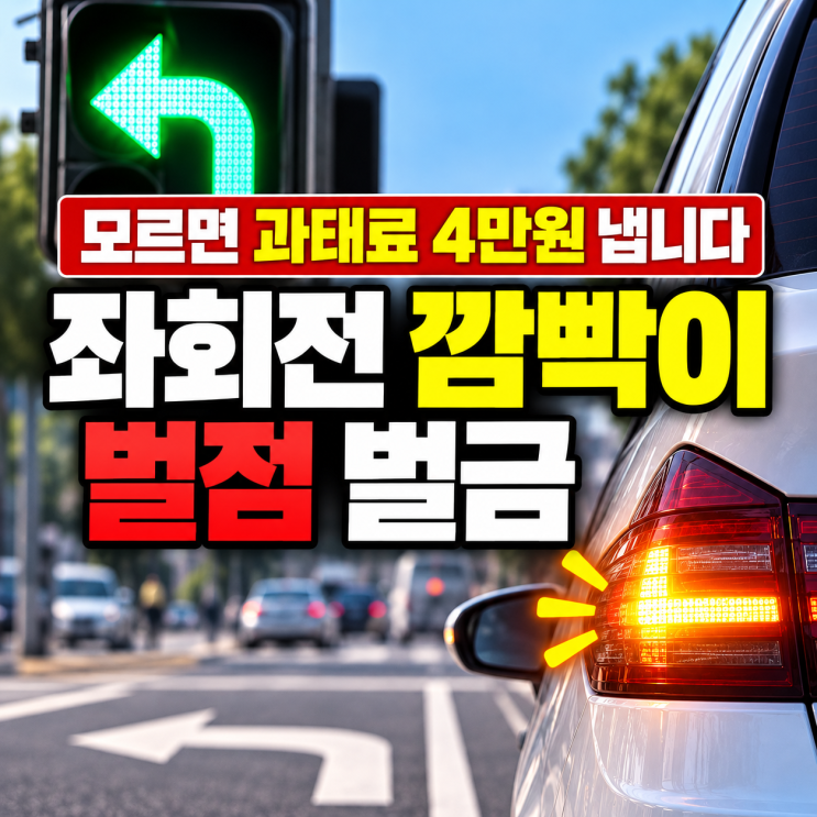 "모르면 과태료 4만원 냅니다" 이제 <b>좌회전 깜빡이</b> 안 켜면 단속 대....