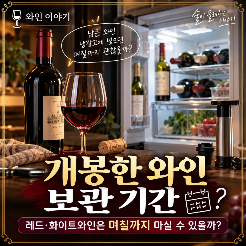 개봉한 와인 보관 기간｜레드·화이트와인은 며칠까지 마실 수 있을까?