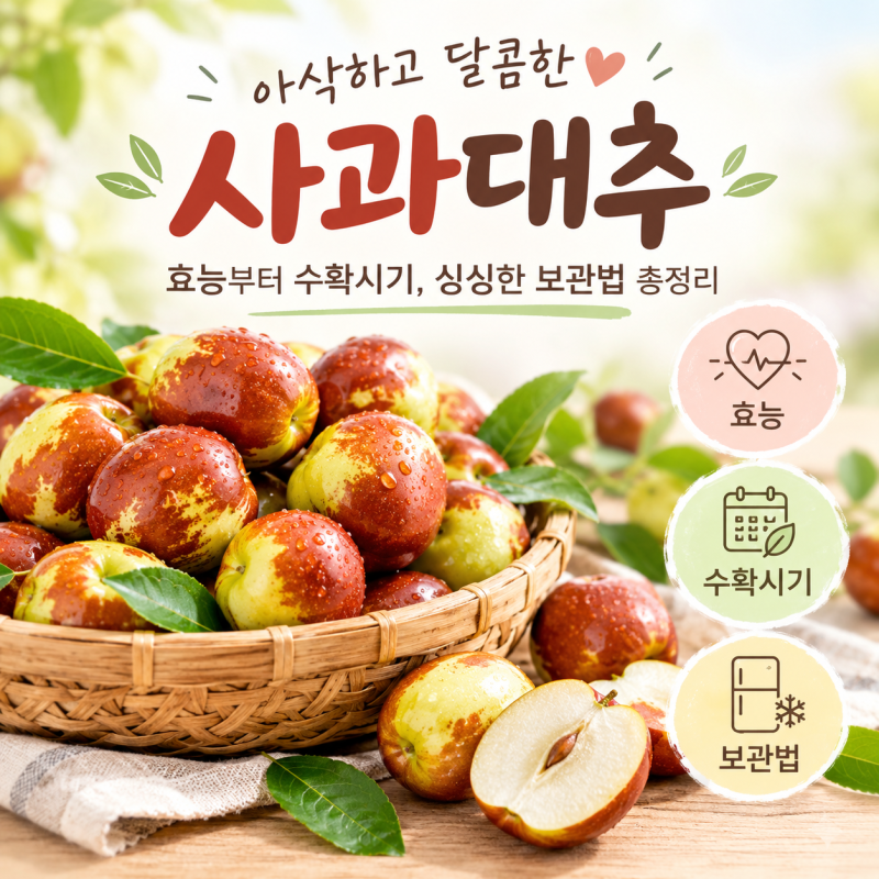 아삭달콤 사과대추 효능 수확시기 싱싱한 보관법 총정리